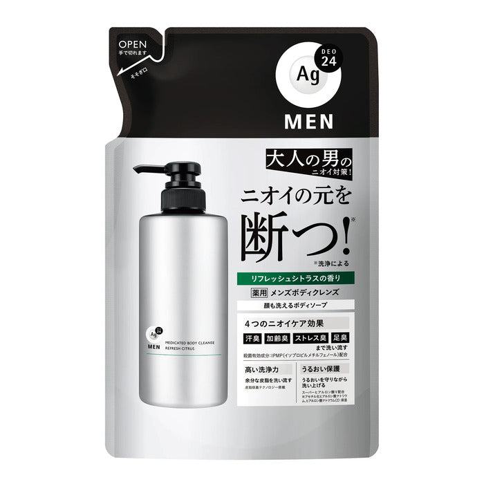 ファイントゥデイ エージーデオ24メン 薬用メンズボディクレンズ つめかえ用 リフレッシュシトラスの香り 420mL (医薬部外品) 4550516495211 ボディソープ