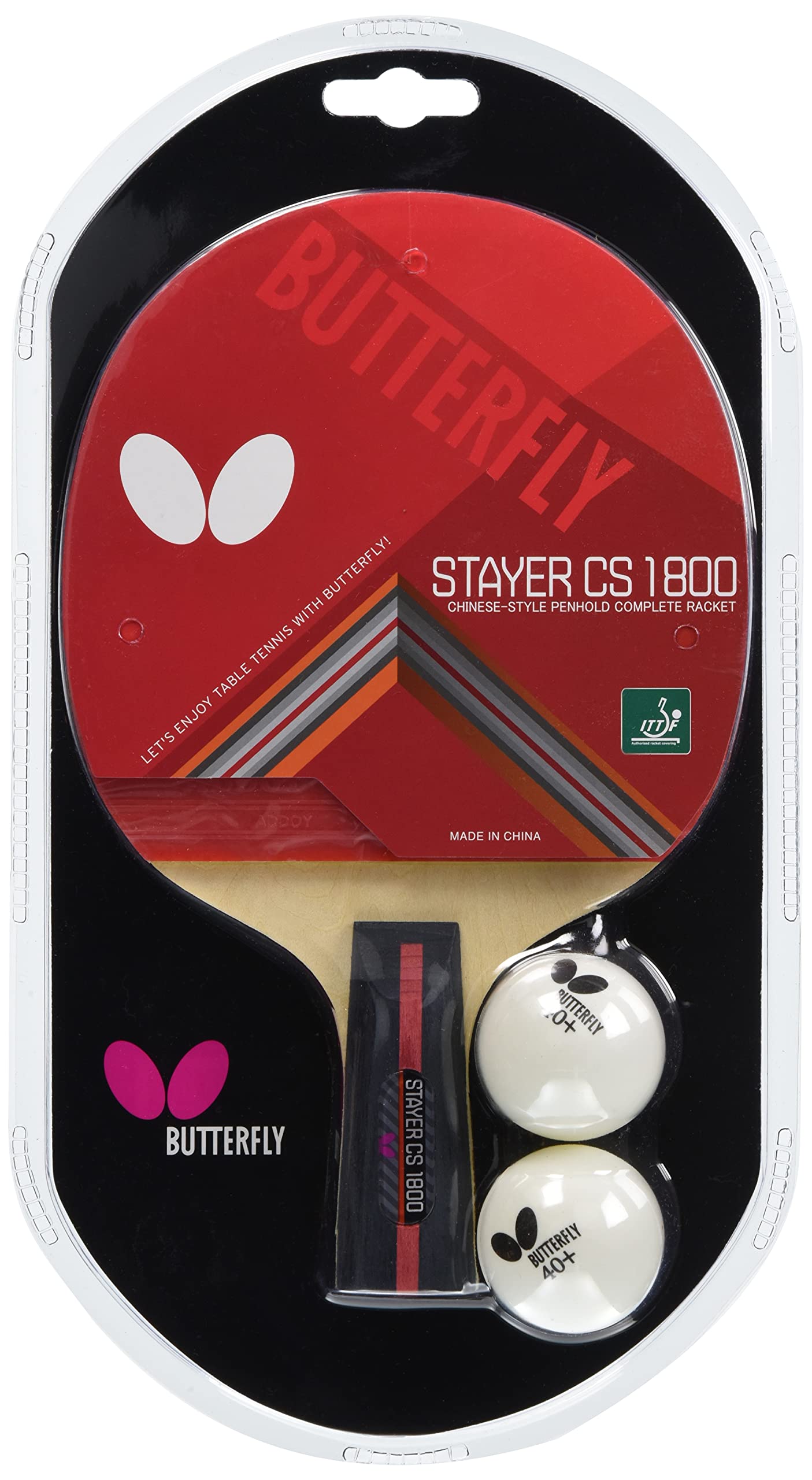 BUTTERFLY ステイヤー CS 卓球ラケット 109300000000 赤 1800