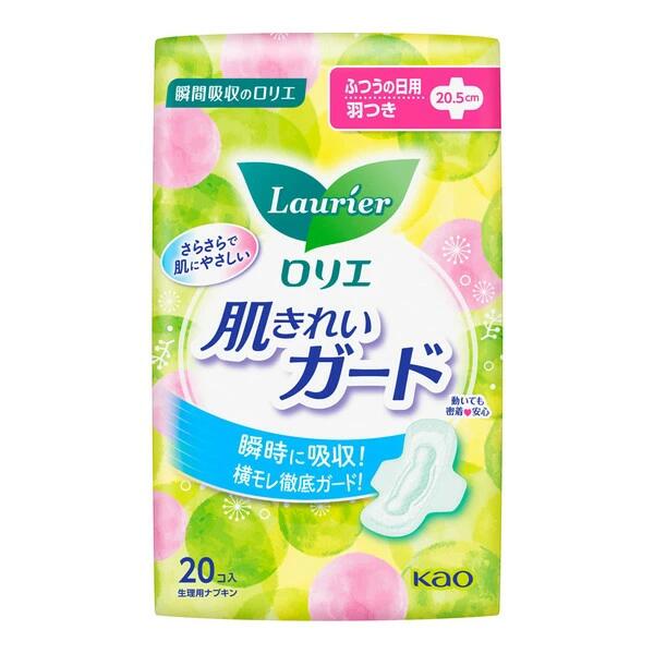 花王 ロリエ 肌キレイガード 昼用 羽つき 20コ入 4901301392374