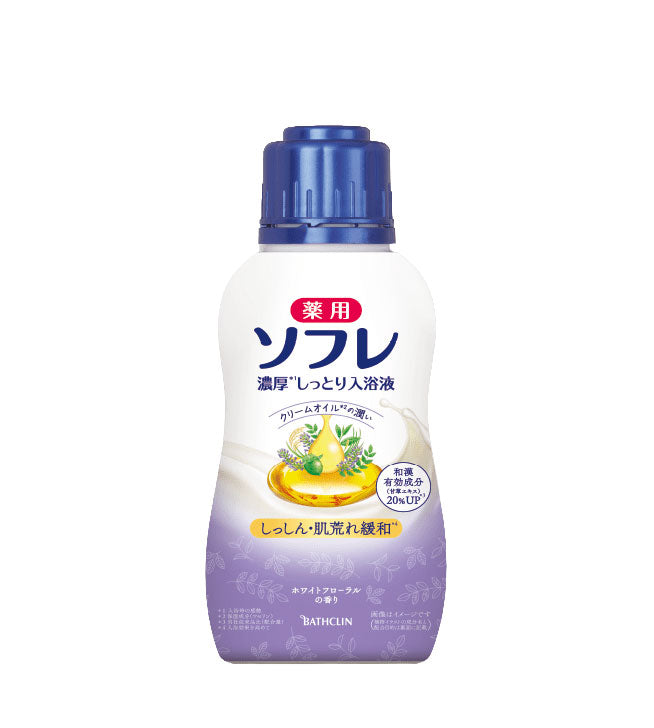 バスクリン 薬用ソフレ 濃厚しっとり入浴液 ホワイトフローラルの香り 本体 480ml 4548514138216 -su 入浴剤