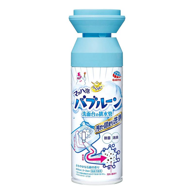 アース製薬 らくハピ マッハ泡バブルーン 洗面台の排水管 200ml 4901080686312 排水官 洗浄 消臭 浸透除菌
