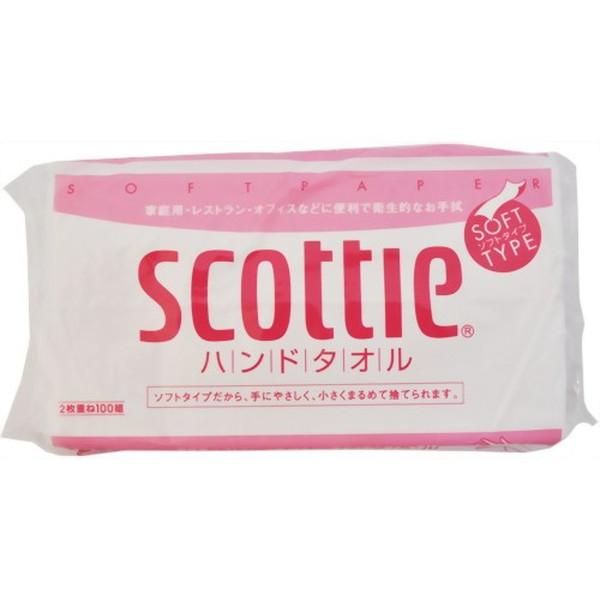 スコッティ ハンドタオル100 200枚(100組) 4901750377205 防災、備蓄、掃除、生活用品、日用品 トイレ キッチン