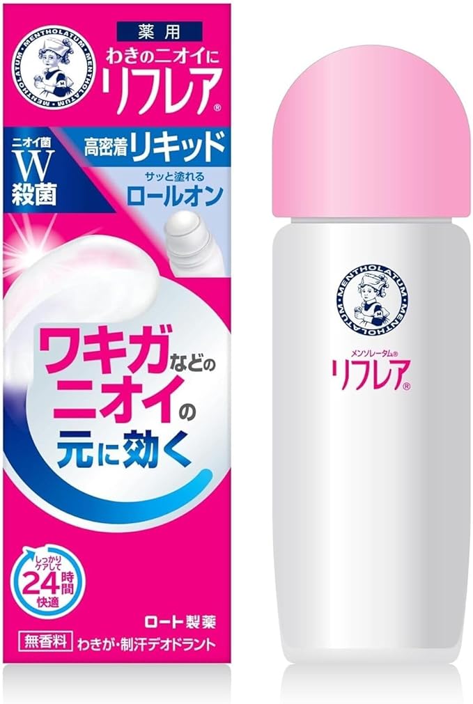【医薬部外品】メンソレータム リフレア デオドラントリキッド 30mL(制汗剤 直塗り ロールオンタイプ ワキガなどのニオイの元に効く 無香料 殺菌有効成分W配合) 4987241173068
