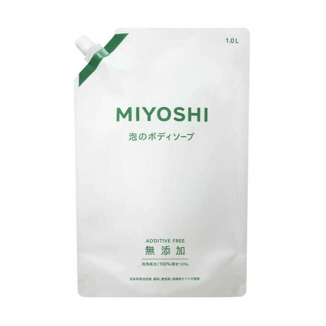 ミヨシ石鹸 無添加せっけん 泡のボディソープ スパウト1,000ml 4537130102466