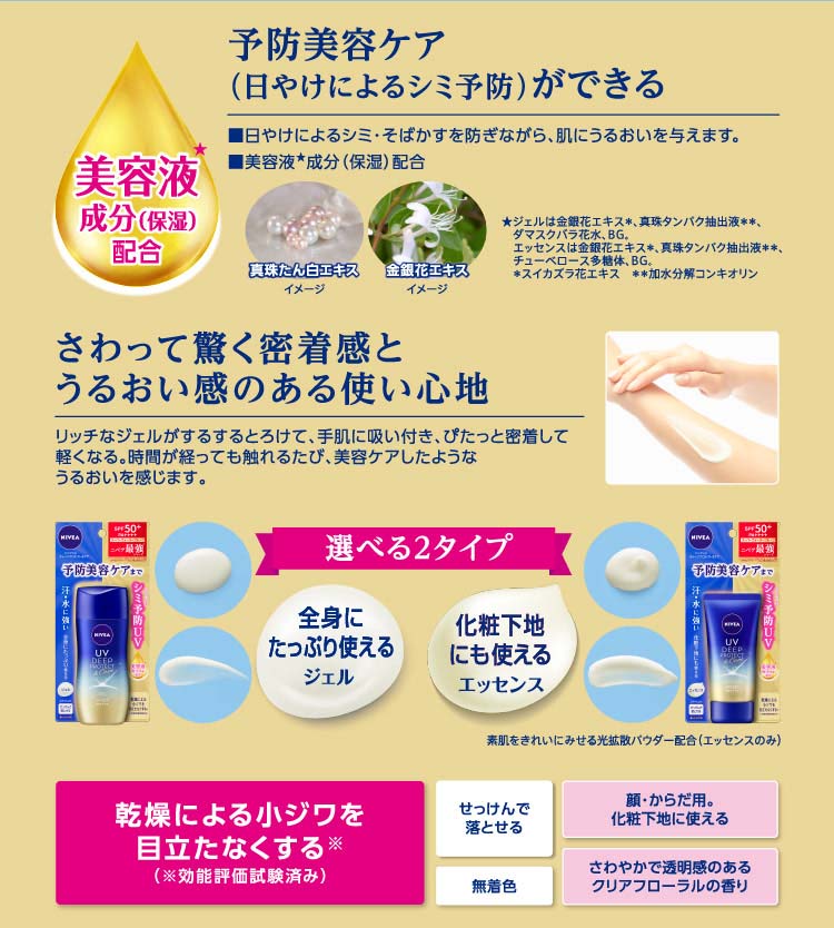 ニベアUV ディーププロテクト&ケアジェル 80g 4901301390424 紫外線 UVカット 日焼け止め
