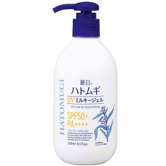 麗白 ハトムギ UVミルキージェル SPF50+ PA++++ ポンプタイプ 4513574033351