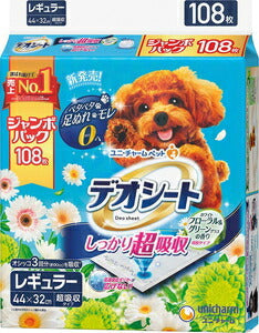 ユニ・チャーム デオシートしっかり超吸収香り消臭タイプホワイトフローラル&グリーングラスの香りレギュラー108枚 4520699643778