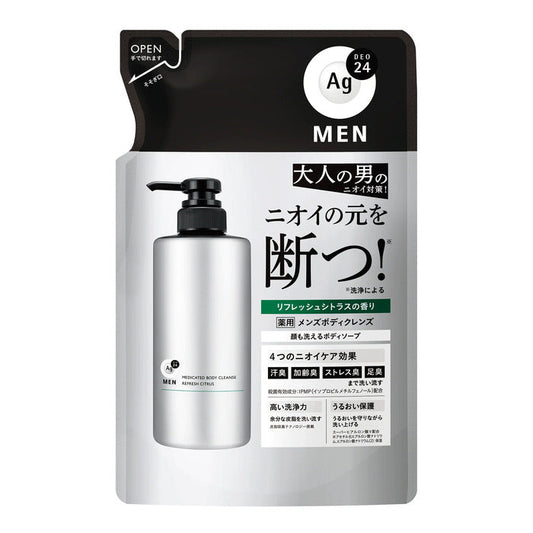 ファイントゥデイ エージーデオ24メン 薬用メンズボディクレンズ つめかえ用 リフレッシュシトラスの香り 420mL  (医薬部外品) 4550516495211 ボディソープ