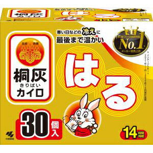 桐灰はる 30個　4901548603738　防寒 持ち運び 寒さ対策 あったか グッズ 衣服 服 冷え 使い捨てカイロ