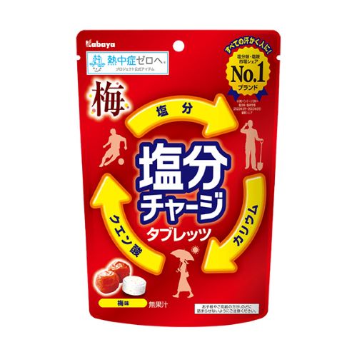 カバヤ食品 塩分チャージ タブレッツ 梅 81g｜ お菓子 タブレット 袋 塩分補給 クエン酸