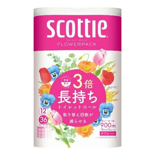 スコッティ フラワーパック 3倍長持ち12ロール (ダブル) 4901750227401