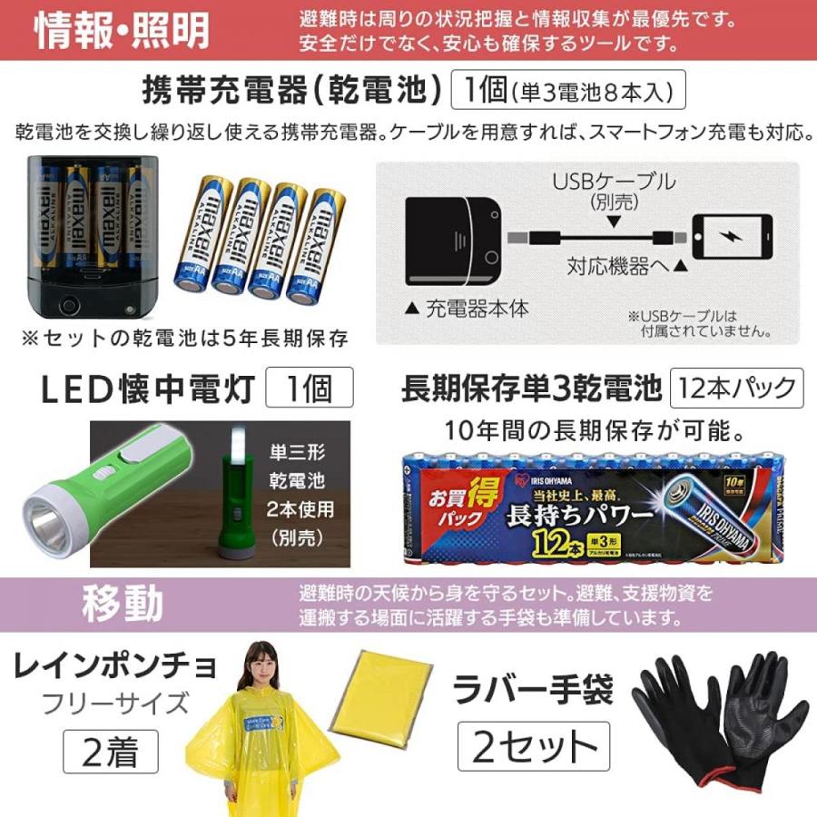 アイリスオーヤマ  防災セット 2人用44点 4967576534116