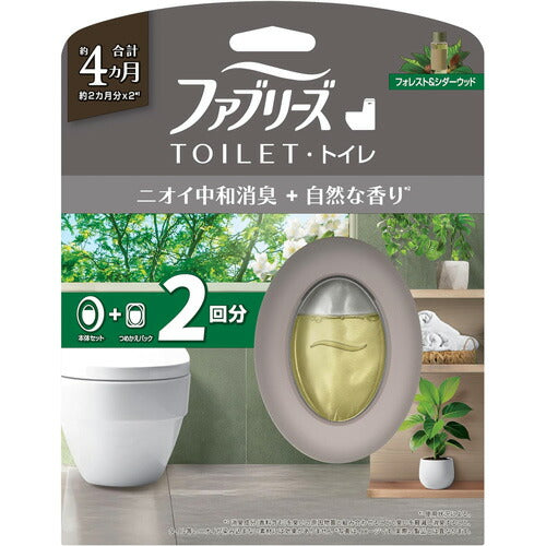 P&G ファブリーズトイレ用消臭剤プレミアムシリーズ消臭+自然な香りフォレスト&シダーウッド本体+詰替1個P 4987176361981