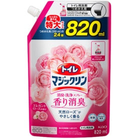 トイレマジックリン　消臭洗浄スプレー　エレガントローズ詰め替え　820ml　花王　(4901301381927)