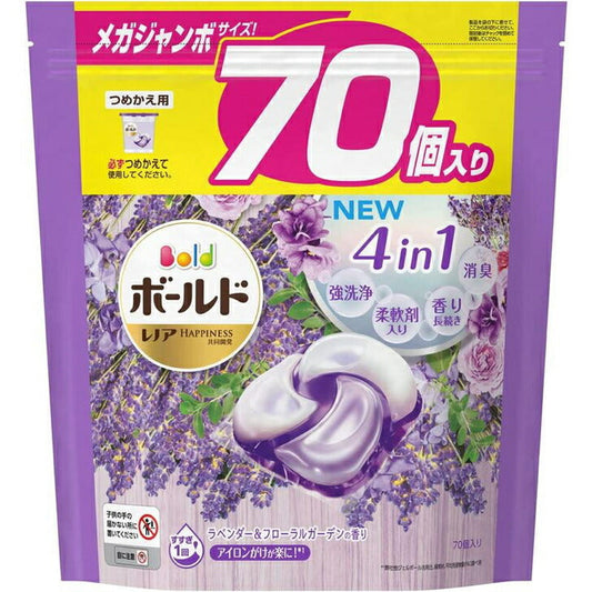 ボールド ジェルボール4D 心安らぐラベンダー&フローラルガーデンの香り 4987176109019 つめかえ メガジャンボサイズ 70個