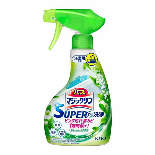 花王 バスマジックリン SUPER泡洗浄 グリーンハーブの香り 本体 350ml  4901301426550
