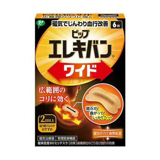 メール便 ピップ株式会社 ピップエレキバン ワイド 6枚入 4902522680455