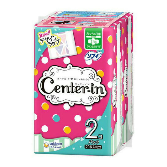 ユニ・チャーム ソフィ センターイン ふわふわタイプふつうの日羽つき20枚×2コパック 4903111367979