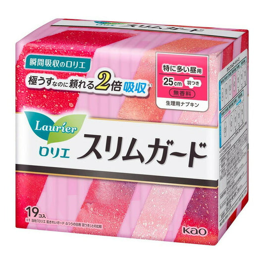 花王 ロリエ スリムガード 特に多い昼用 羽つき 19コ入 4901301254283
