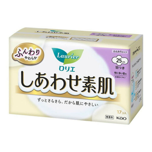 花王 ロリエ しあわせ素肌 特に多い昼用 羽つき 17コ入 4901301378422