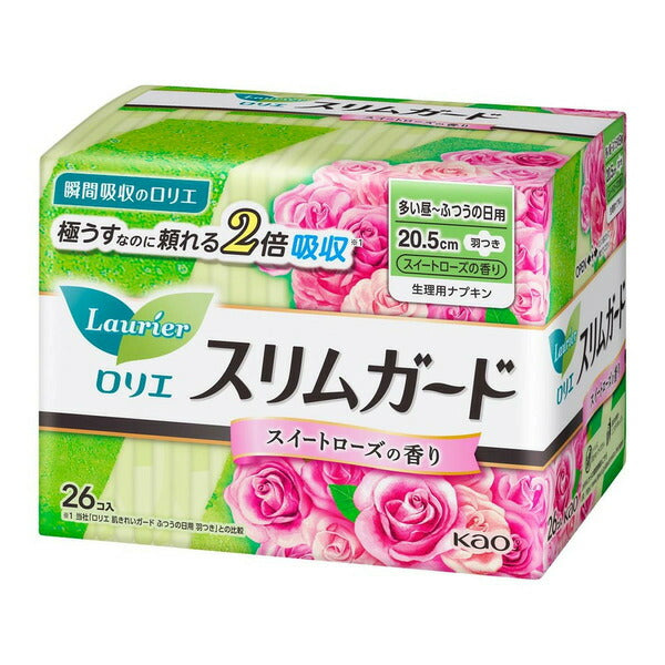 花王 ロリエスリムガード ローズ 多い昼〜ふつうの日 羽つき 26コ入 4901301306319