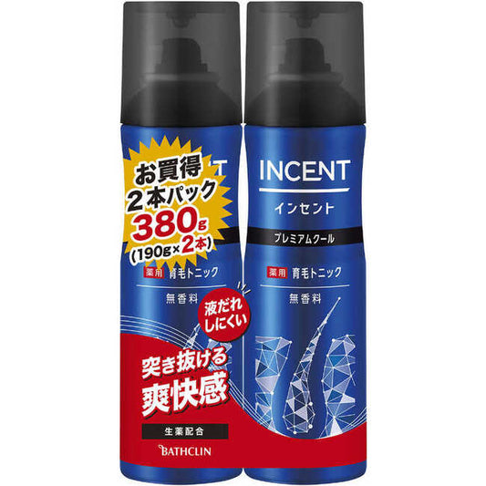 バスクリン インセント 薬用育毛トニック 無香料 プレミアムクール 190g×2本 4548514511361 -o