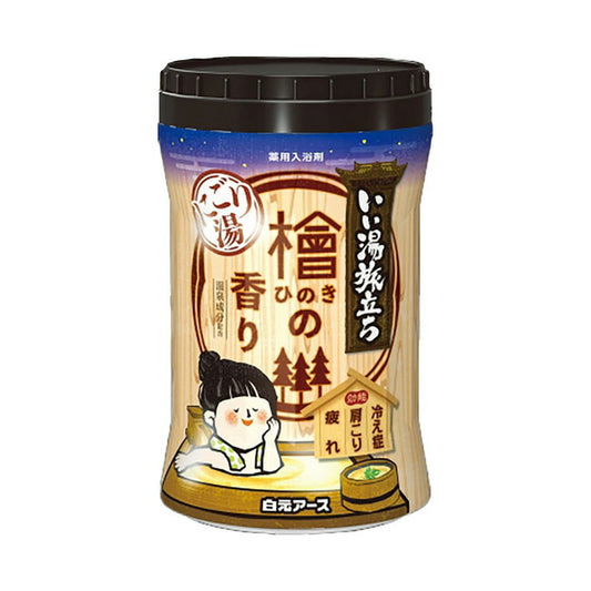 白元アース いい湯旅立ち ボトル にごり湯 ひのきの香り 600g 4901559224922 入浴剤