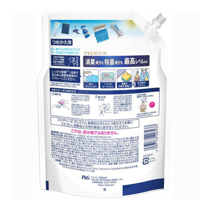 ファブリーズ W除菌+消臭 プレミアム 無香料  つめかえ用 4回分1280ml  4987176207937 布団 枕 ソファ カーペット 梅雨 衣替え時 外出後