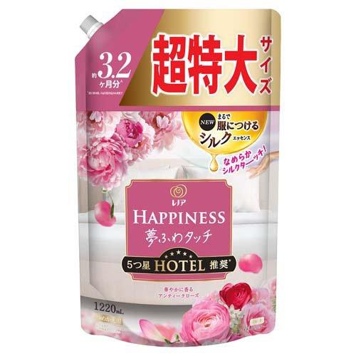 レノアハピネス 夢ふわタッチ 華やかに香るアンティークローズ 詰替用 超特大サイズ 1220ml 4987176192608 洗濯 洗剤 柔軟剤