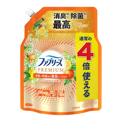 ファブリーズ PREMIUM 消臭スプレー 布用 シトラス＆ガーデン 詰め替え 4回分 (1280ml) 4987176233257 除菌 掃除