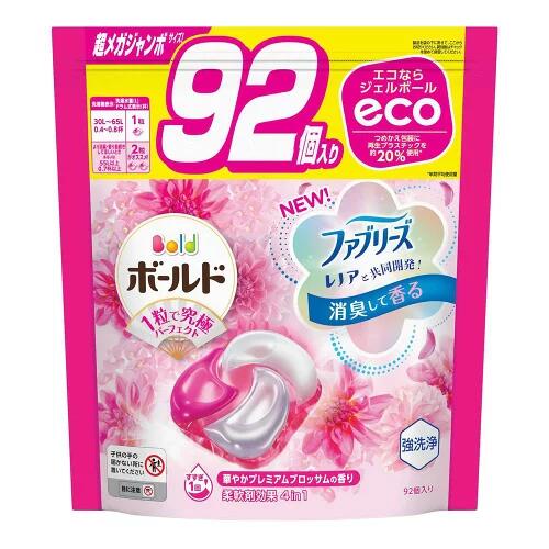 ボールド ジェルボール4D プレミアムブロッサム 詰替 超メガジャンボ(92個入)　4987176212689 洗濯 洗剤 除菌 消臭