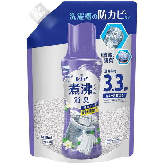 レノア 煮沸レベル消臭 抗菌ビーズ 消臭+防カビ クリーンフレッシュ 詰め替え(1410mL) 4987176247483