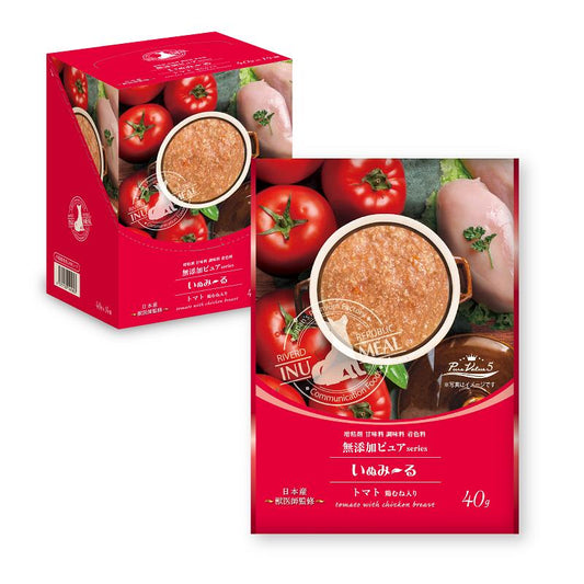 日本産 犬用一般食 いぬみ〜る 無添加ピュアseries PureValue5 トマト 鶏むね入り（パウチ40g×14袋） 4571130145603 犬 おやつ しつけ