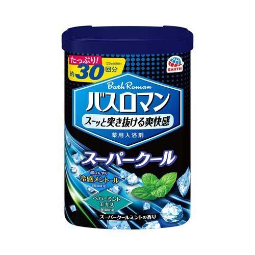 アース製薬 バスロマン スーパークールタイプ 600g 4901080581716 薬用 入浴剤