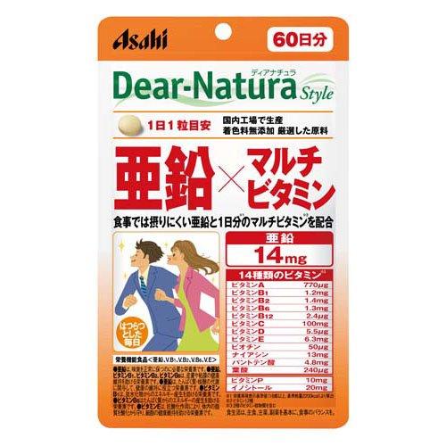 アサヒ ディアナチュラスタイル 亜鉛×マルチビタミン 60日分(60粒) 4946842650613 亜鉛 ビタミンB1 ビタミンB2 ビタミンB6 ビタミンE