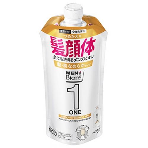 花王 メンズビオレONE オールインワン全身洗浄料 髪肌なめらかタイプ つめかえ用 340ml 4901301371645