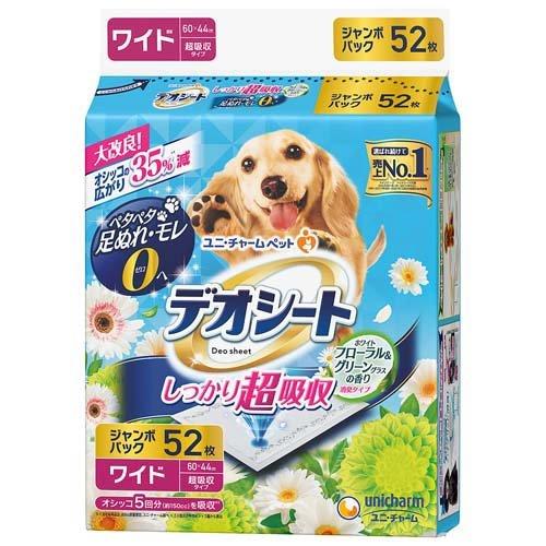 ユニ・チャーム デオシートしっかり超吸収香り消臭タイプホワイトフローラル&グリーングラスの香りワイド52枚　4520699644171