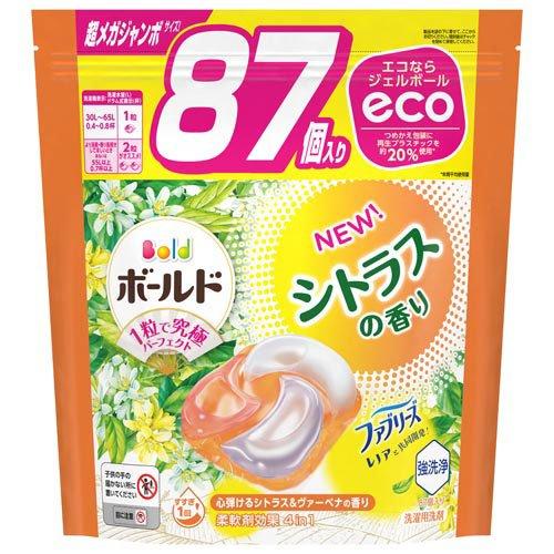 ボールド 洗濯洗剤 ジェルボール 4in1 シトラス 詰め替え 超メガジャンボ  87個入 4987176251695