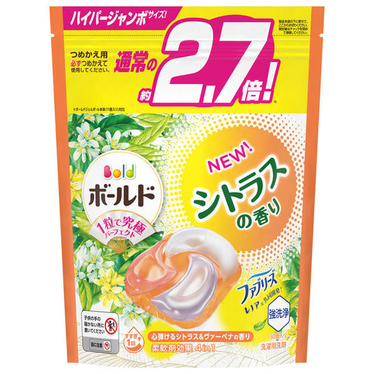 ボールド ジェルボール4D シトラス＆ヴァーベナ 詰め替え ハイパージャンボ 1個（30粒入）4987176264565
