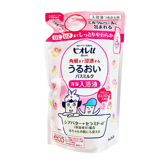 ビオレｕ角層まで浸透バスミルクミルクローズの香りつめかえ用 480ml 4901301245618