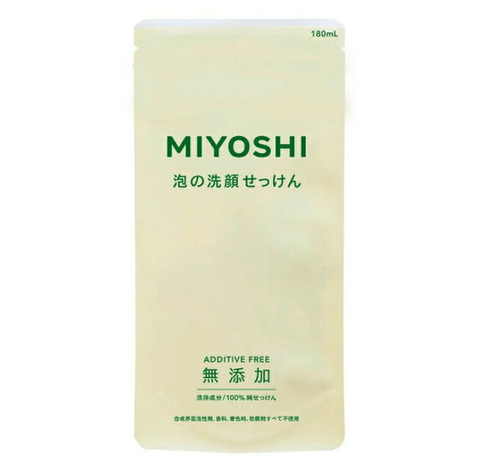メール便 ミヨシ石鹸 無添加泡の洗顔せっけんつめかえ用 180ml 4537130120026