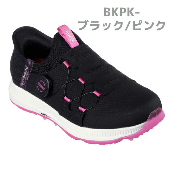 スケッチャーズ SKECHERS レディース ゴルフシューズ ゴーゴルフ エリート 5 スリップイン 123062 /幅:3E 防水 スリッポン BKPK-ブラック/ピンク