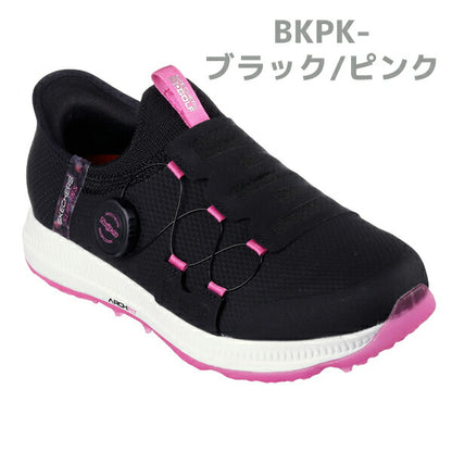 スケッチャーズ SKECHERS レディース ゴルフシューズ ゴーゴルフ エリート 5 スリップイン 123062 /幅:3E 防水 スリッポン BKPK-ブラック/ピンク