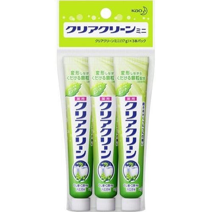 メール便 花王 クリアクリーン ミニ(17g*3コ入) 4901301732354 ナチュラルミント 歯磨き粉 オーラルケア 旅行